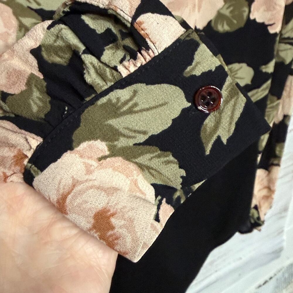 Reformation Chandler Floral Bodysuit Small Small Pink Black Long Sleeves - Picture 7 of 8